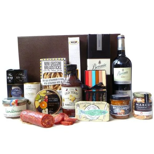 Exquisite Holiday Collection Wine N Gourmet Gift Basket