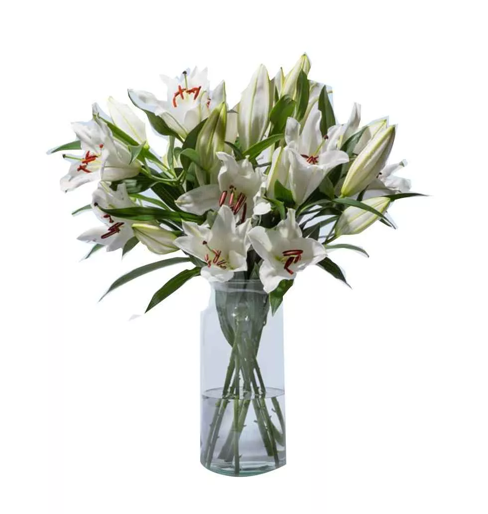 Snowy Lily Serenity Bouquet