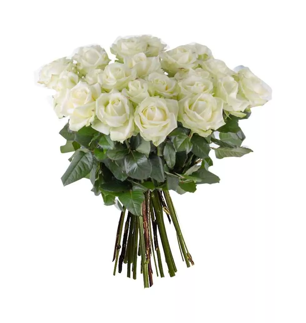 Graceful 15 White Rose Bouquet