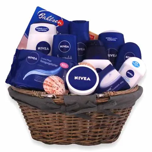 Skin Care Collection of Nivea Gift Items with Tasty Treats