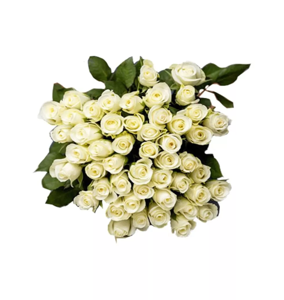 Peaceful White Roses Arrangement