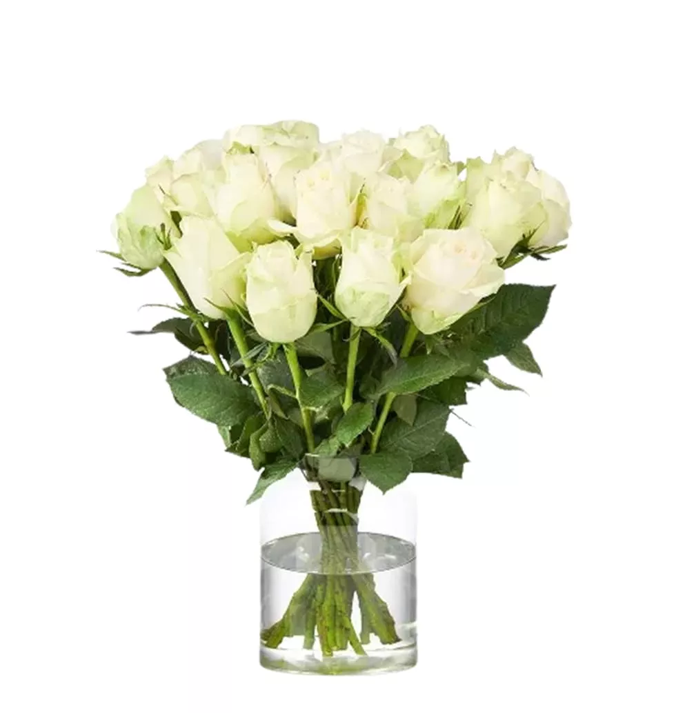 Serene White Roses Bouquet