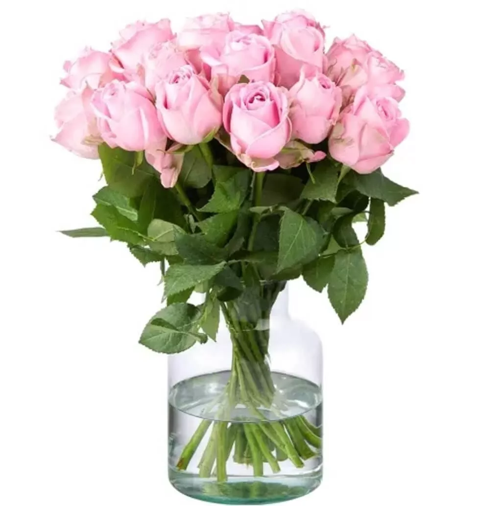 Bunch Of 20 Pink Roses