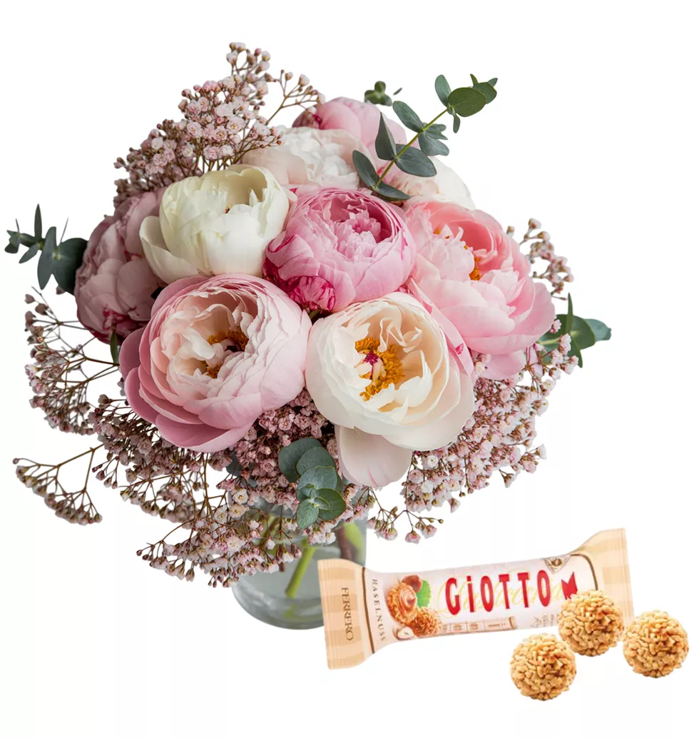 Peony Elegance with Sweet Treats