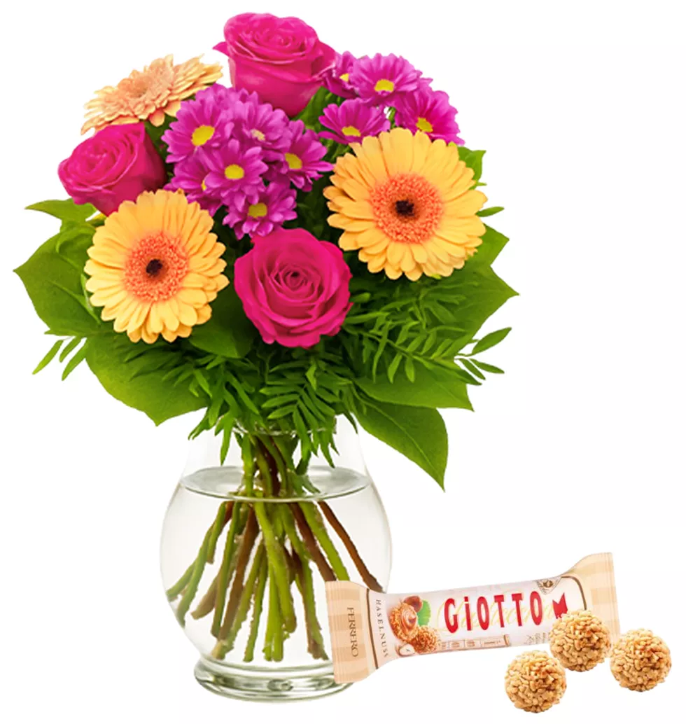 Vibrant Pink Flower Gift Set
