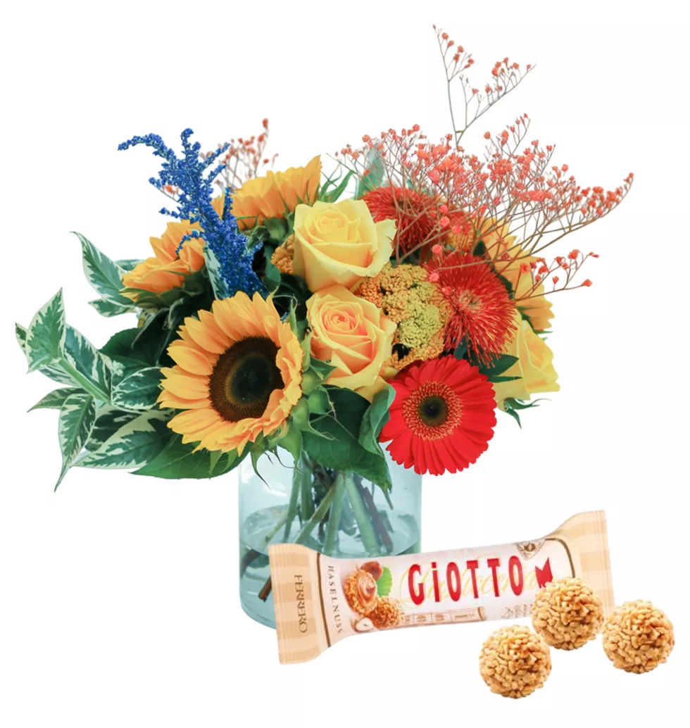 Bright Bouquet with Complimentary Giotto