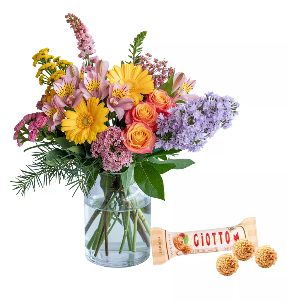 Joyful Bouquet with Giotto Treat