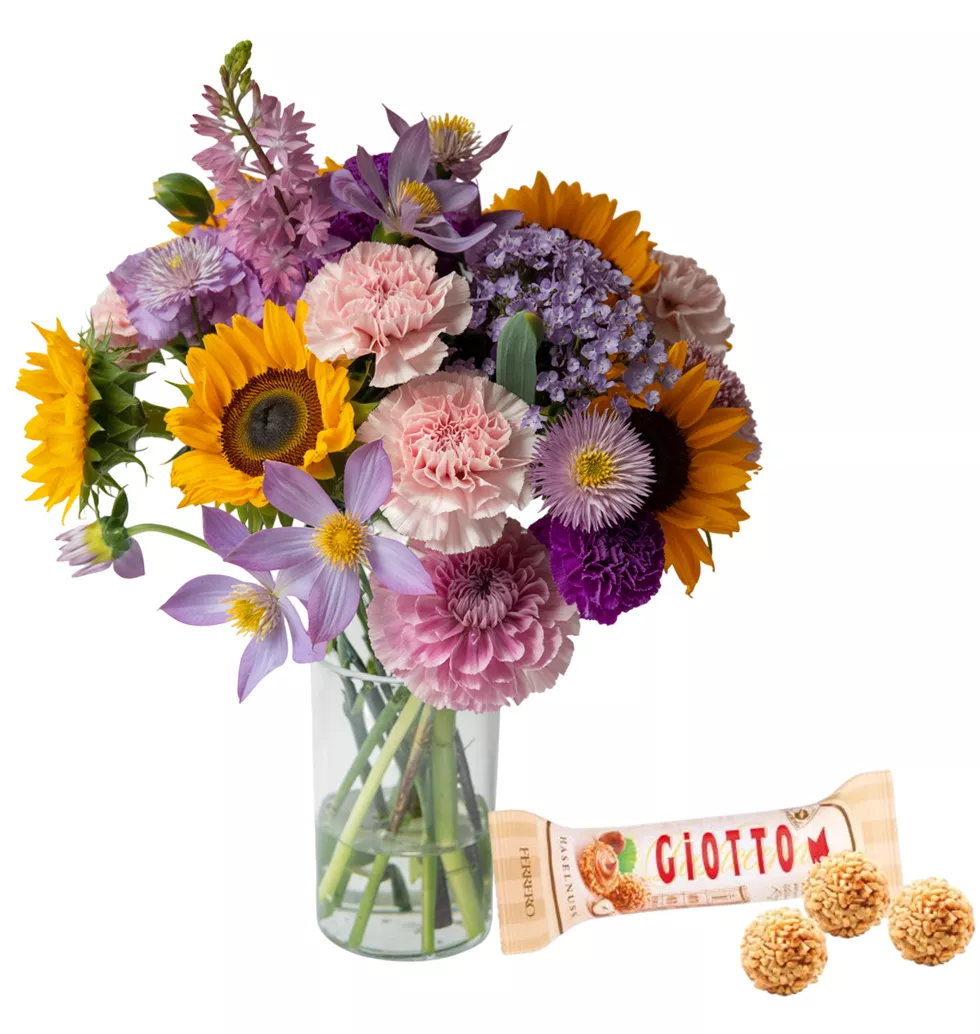 Radiant Floral Arrangement with Treat