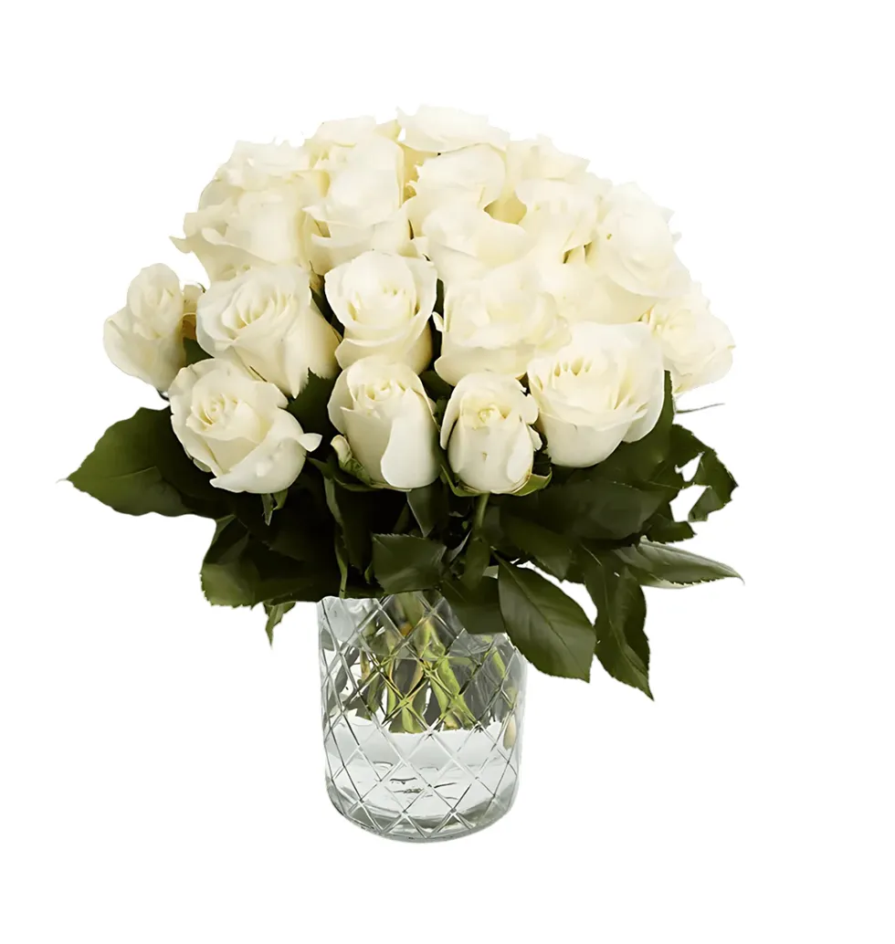 Classic White Rose Arrangement