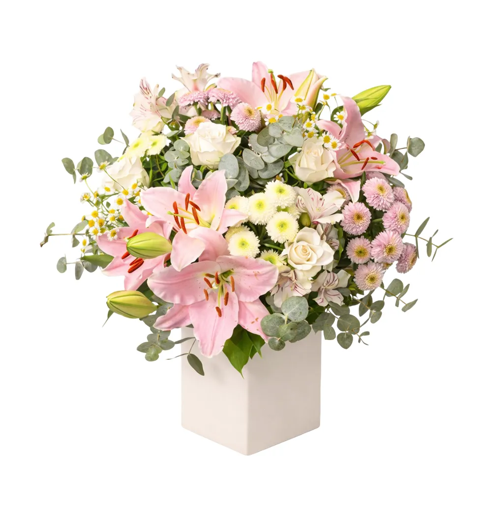 Floral Delight: Vase & Chocolates Included