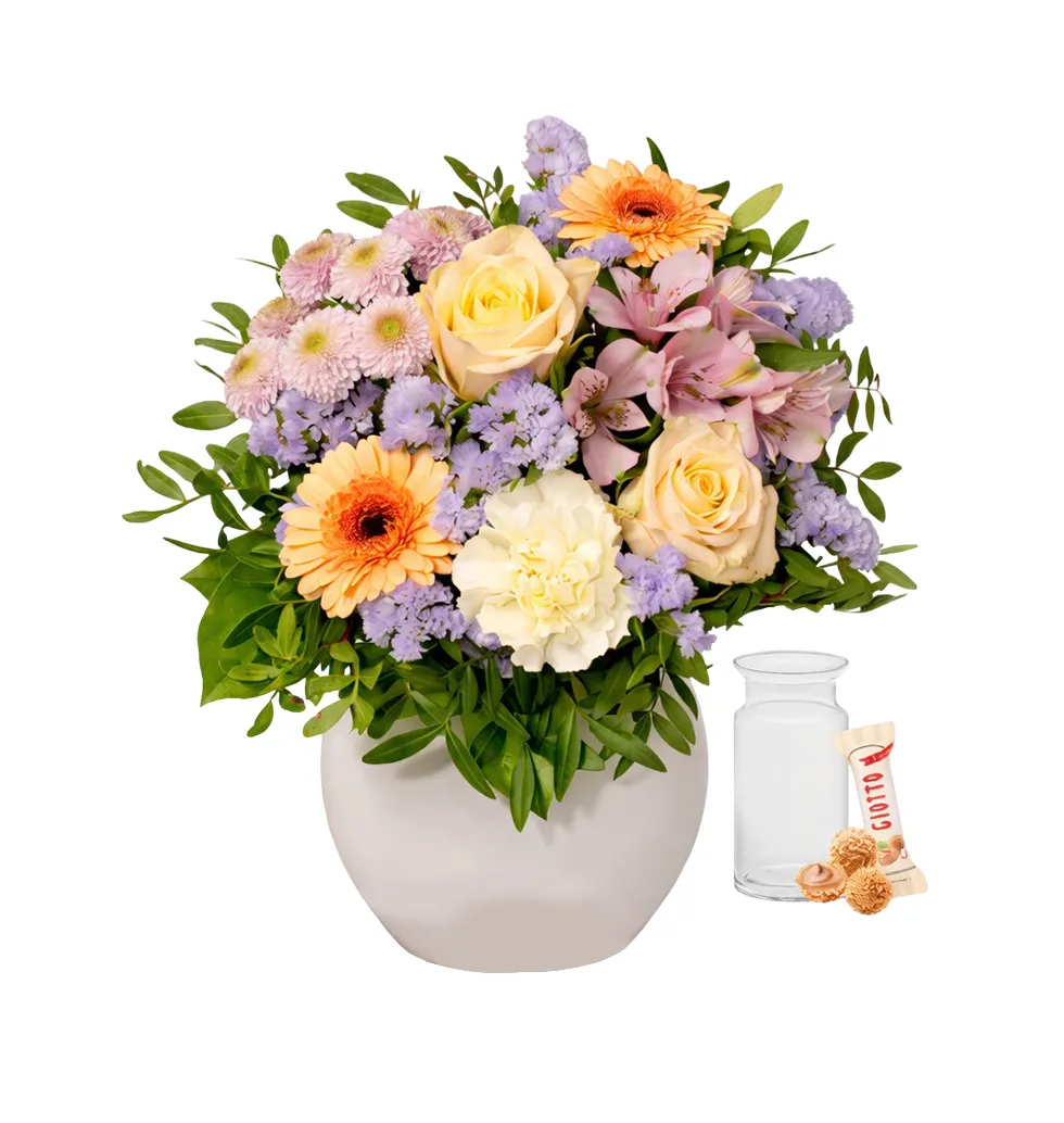 Radiant Bloom and Chocolate Treats Package