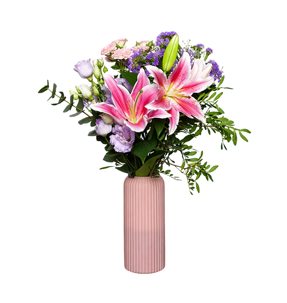 Pure Charm Lily, Lisianthus & Baby’s Breath Bouquet